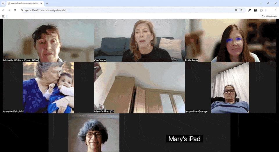 Kim on a live group coaching call with members